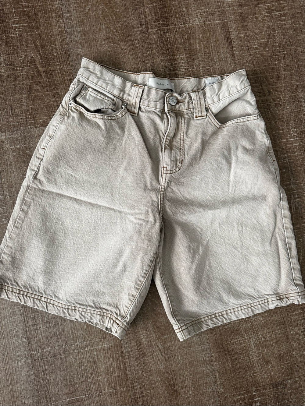 PacSun Light Cream Flat Front Men's Shorts